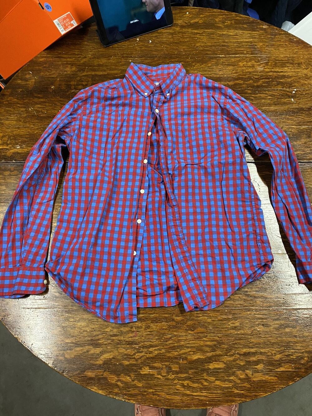 J Crew Shirt Mens Large Striped Multicolor Button Up Slim Stitch Sewn Untucked